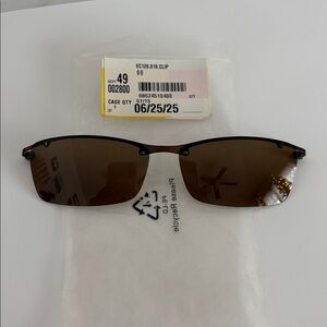 Easyclip EC120 10 Brown clip on sunglasses for eyeglasses new half frame